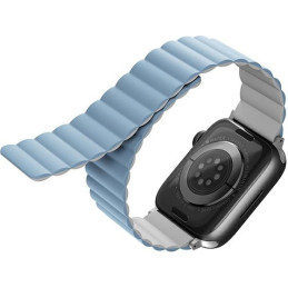 Pasek UNIQ Revix Apple Watch 4/5/6/7/SE/8/9/10 40/41/42mm Reversible Magnetic biały-niebieski/white-blue