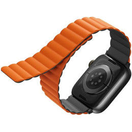 Pasek UNIQ Revix Apple Watch 4/5/6/7/SE/8/9/Ultra 44/45/49mm Reversible Magnetic szary-pomarańczowy/grey-orange
