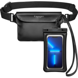 Etui + saszetka wodoszczelna Spigen A621 Universal Waterproof Case & Waist Bag Black