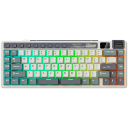 ROYAL KLUDGE RK M70 Cyan Purple Gaming Keyboard Cream switch