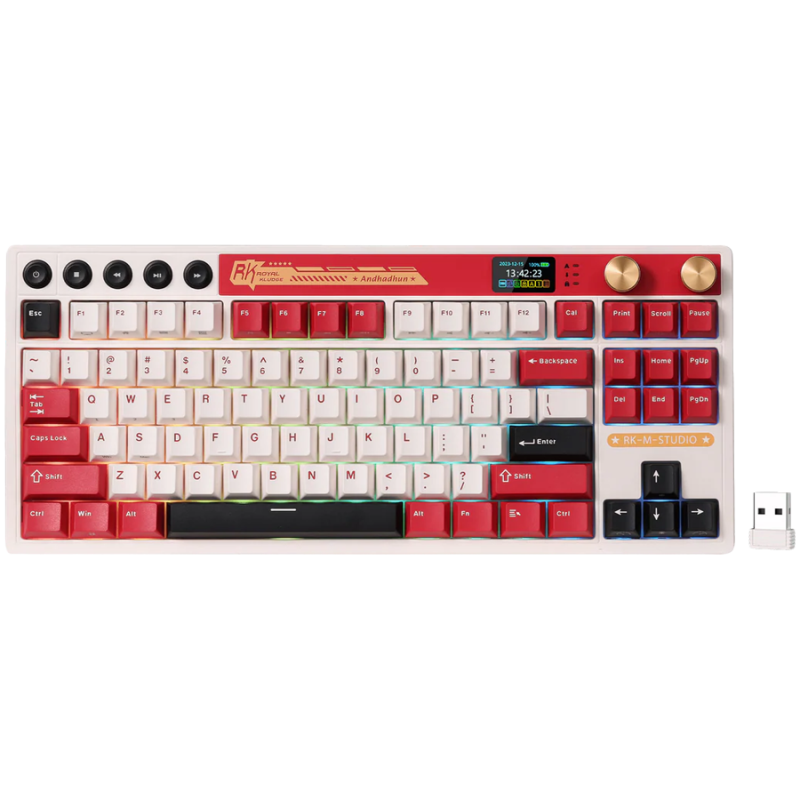 ROYAL KLUDGE RK M87 Famicom Gaming Keyboard Beige switch