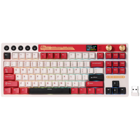 ROYAL KLUDGE RK M87 Famicom Gaming Keyboard Beige switch
