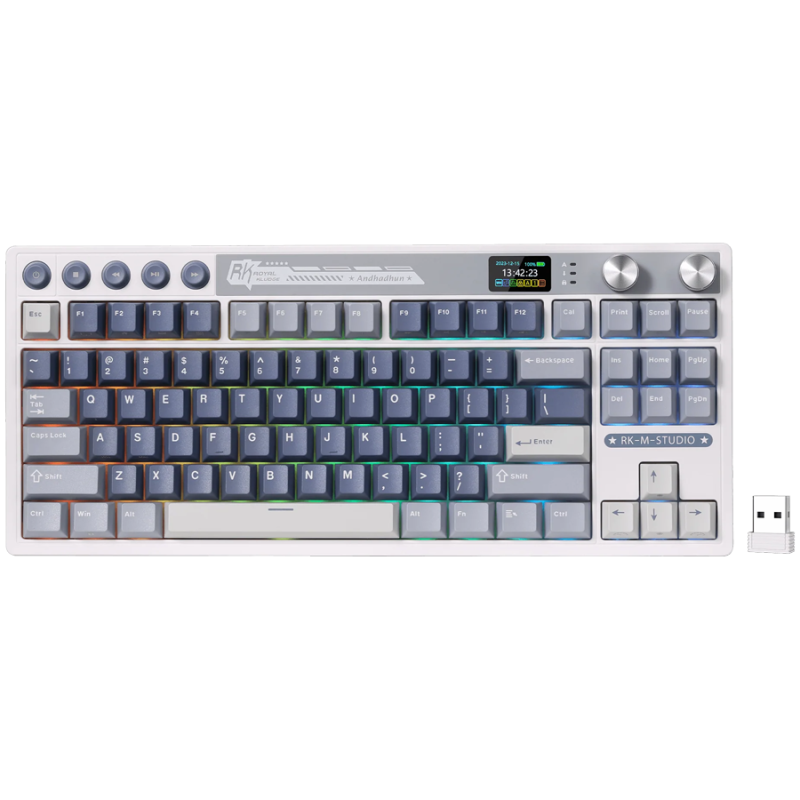 ROYAL KLUDGE RK M87 Ocean Blue Gaming Keyboard Beige switch