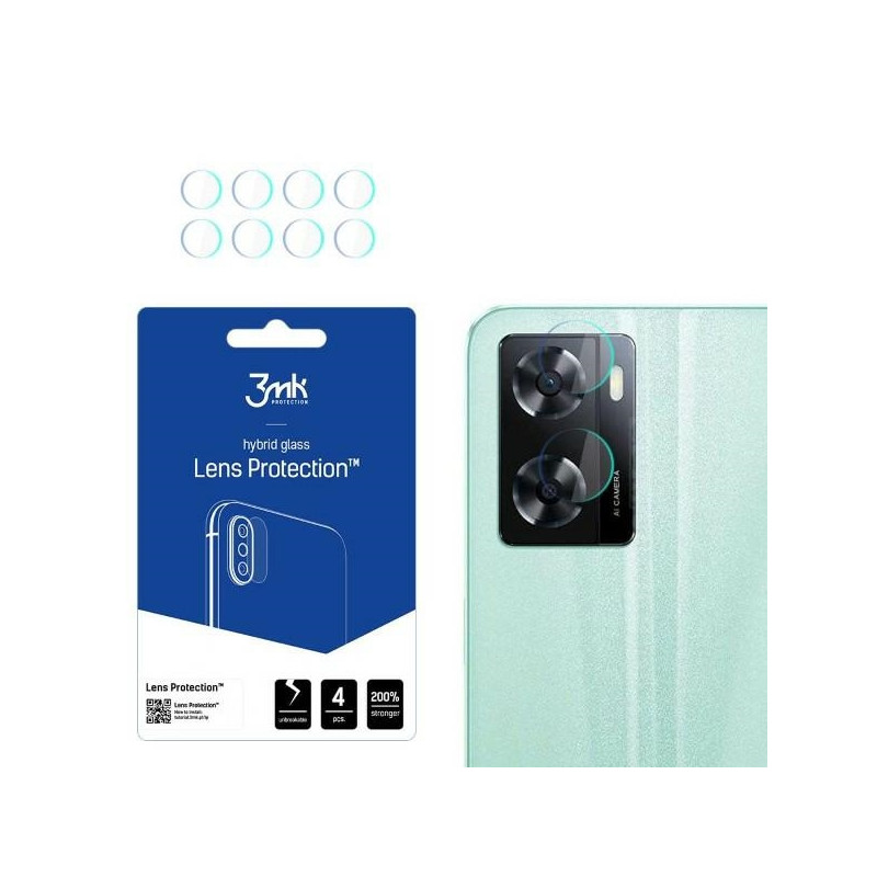 Szkło hybrydowe na obiektyw aparatu 3MK Lens Protection Oppo A57/A57e/A57s [4 PACK]