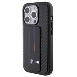 Etui BMW BMHCP15LGSPCCK Apple iPhone 15 Pro hardcase Grip Stand Smooth & Carbon czarny/black