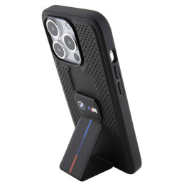 Etui BMW BMHCP15LGSPPRK Apple iPhone 15 Pro hardcase Grip Stand Smooth & Perforated czarny/black
