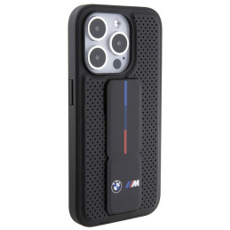 Etui BMW BMHCP15LGSPPRK Apple iPhone 15 Pro hardcase Grip Stand Smooth & Perforated czarny/black