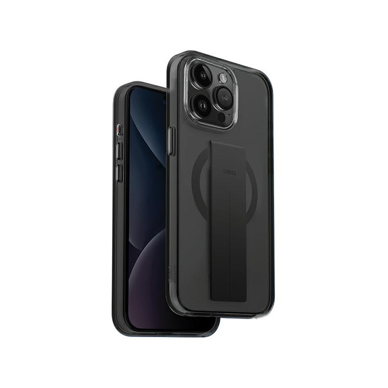 Etui UNIQ Heldro Mag Apple iPhone 15 Pro Magclick Charging czarny/vapour smoke