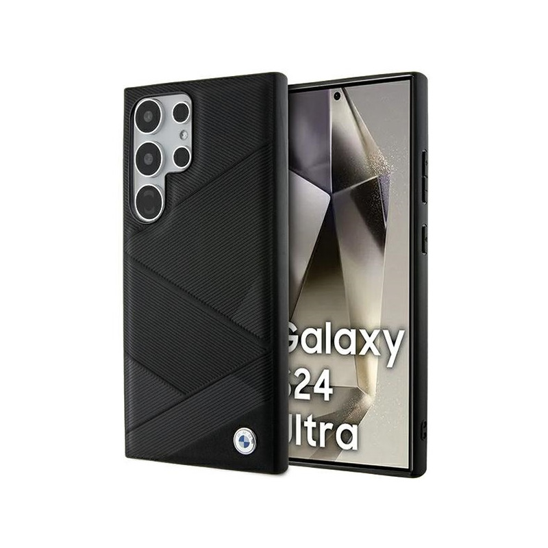 Etui BMW BMHCS24L23RCGPK Samsung Galaxy S24 Ultra hardcase Signature Leather Crossing Lines Pattern czarny/black