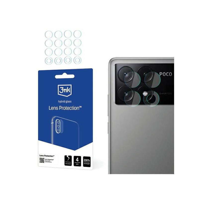 Szkło hybrydowe na obiektyw aparatu 3MK Lens Protection Poco M6 Pro 4G [4 PACK]
