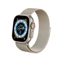 Pasek bransoleta Crong Milano Steel Apple Watch 38/40/41/42 mm (szampański)
