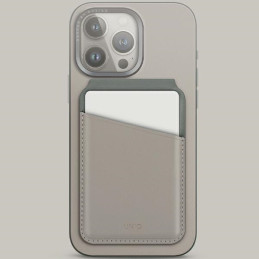 Portfel magnetyczny RFID z funkcją podstawki UNIQ Lyden DS beżowo-zielony/ivory-lichen green