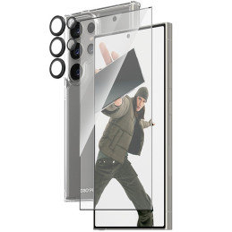 Zestaw PanzerGlass Bundle 3in1 Samsung Galaxy S24 Ultra Hardcase + Screen Protector + Camera Lens