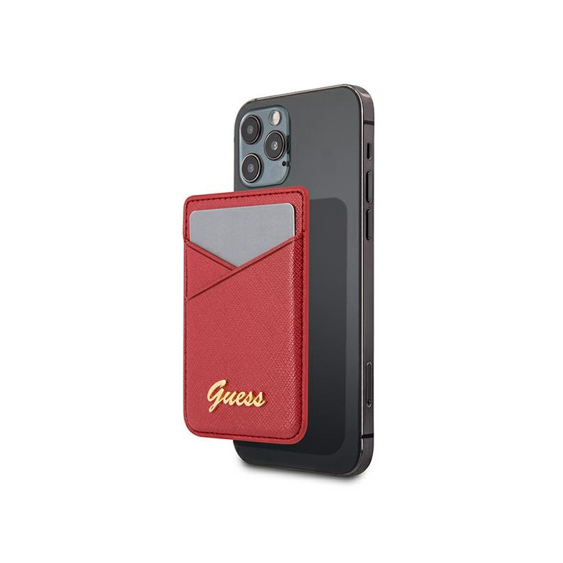 Kieszeń na karty Guess Wallet Card Slot GUWMSSASLRE MagSafe Saffiano czerwony/red