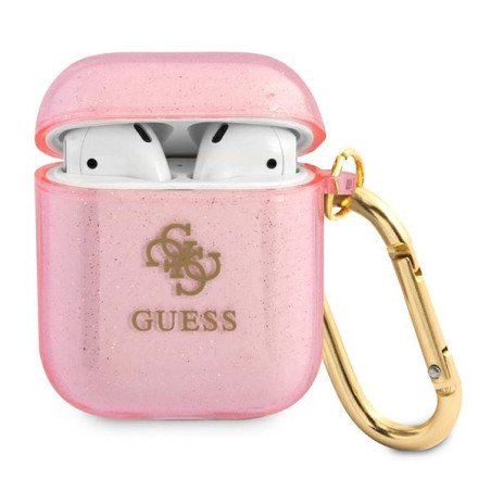 Etui Guess GUA2UCG4GP Apple AirPods cover różowy/pink Glitter Collection