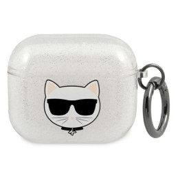 Etui Karl Lagerfeld KLA3UCHGS Apple AirPods 3 cover srebrny/silver Glitter Choupette