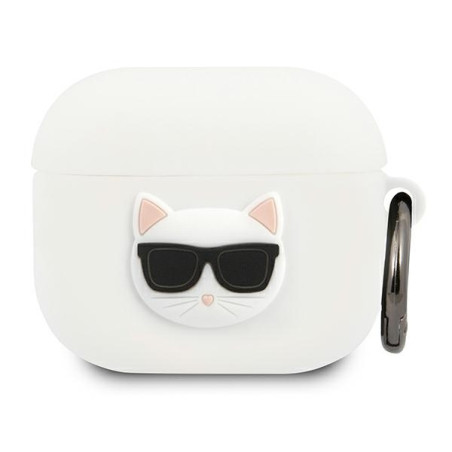 Etui Karl Lagerfeld KLACA3SILCHWH Apple AirPods 3 cover biały/white Silicone Choupette