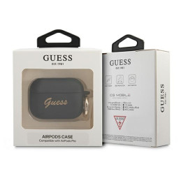 Etui Guess GUAPSSSK Apple AirPods Pro cover czarny/black Silicone Vintage Script