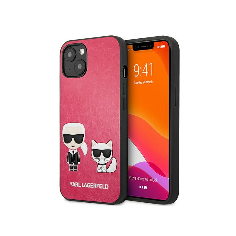Etui Karl Lagerfeld KLHCP13SPCUSKCP Apple iPhone 13 mini fuksja/fushia hardcase Ikonik Karl & Choupette