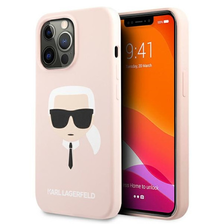 Etui Karl Lagerfeld KLHCP13XSLKHLP Apple iPhone 13 Pro Max jasnoróżowy/light pink hardcase Silicone Karl`s Head