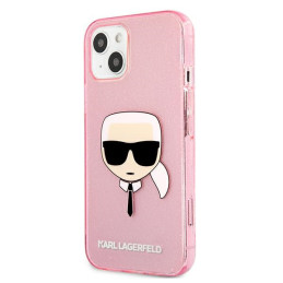 Etui Karl Lagerfeld KLHCP13SKHTUGLP Apple iPhone 13 mini różowy/pink hardcase Glitter Karl`s Head