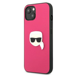 Etui Karl Lagerfeld KLHCP13SPKMP Apple iPhone 13 mini różowy/pink hardcase Leather Ikonik Karl`s Head Metal