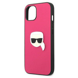Etui Karl Lagerfeld KLHCP13SPKMP Apple iPhone 13 mini różowy/pink hardcase Leather Ikonik Karl`s Head Metal