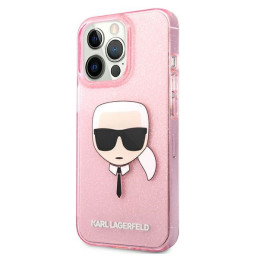Etui Karl Lagerfeld KLHCP13XKHTUGLP Apple iPhone 13 Pro Max różowy/pink hardcase Glitter Karl`s Head
