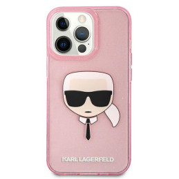 Etui Karl Lagerfeld KLHCP13XKHTUGLP Apple iPhone 13 Pro Max różowy/pink hardcase Glitter Karl`s Head