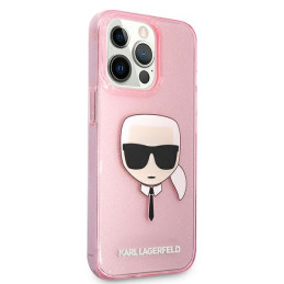 Etui Karl Lagerfeld KLHCP13XKHTUGLP Apple iPhone 13 Pro Max różowy/pink hardcase Glitter Karl`s Head