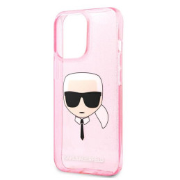 Etui Karl Lagerfeld KLHCP13XKHTUGLP Apple iPhone 13 Pro Max różowy/pink hardcase Glitter Karl`s Head