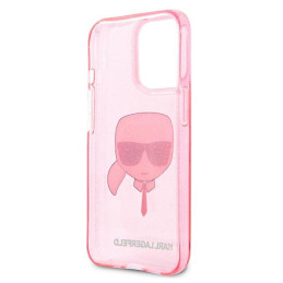 Etui Karl Lagerfeld KLHCP13XKHTUGLP Apple iPhone 13 Pro Max różowy/pink hardcase Glitter Karl`s Head