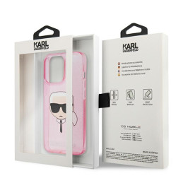 Etui Karl Lagerfeld KLHCP13XKHTUGLP Apple iPhone 13 Pro Max różowy/pink hardcase Glitter Karl`s Head