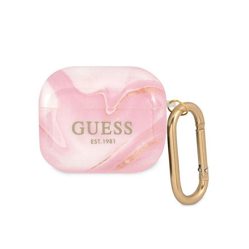 Etui Guess GUA3UNMP Apple AirPods 3 cover różowy/pink Marble Collection