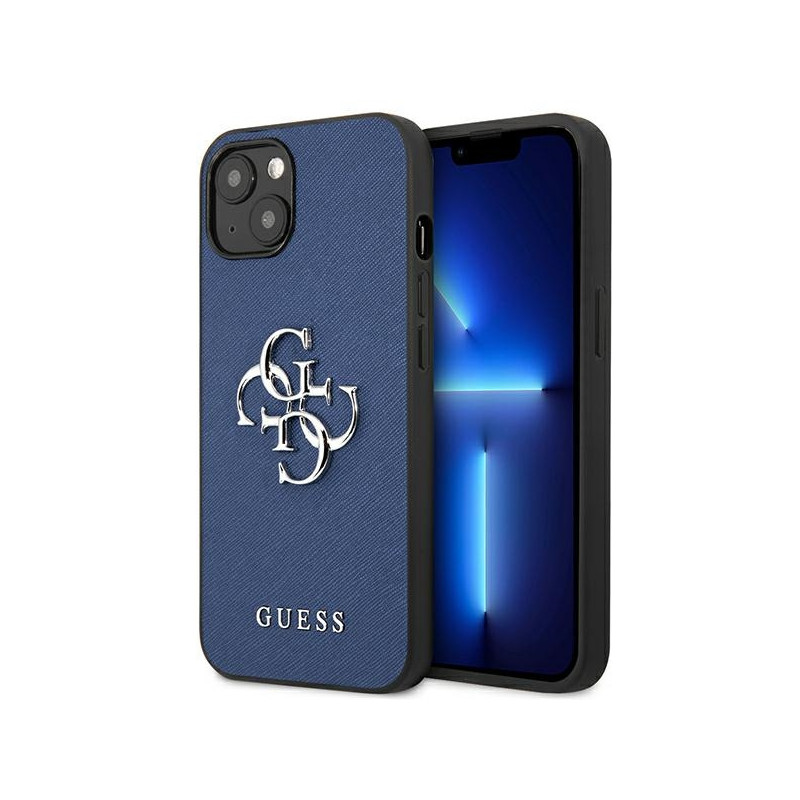 Etui Guess GUHCP13SSA4GSBL Apple iPhone 13 mini niebieski/blue hardcase Saffiano 4G Metal Logo