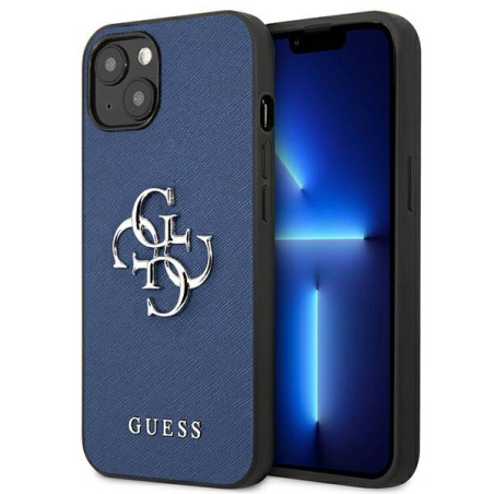 Etui Guess GUHCP13SSA4GSBL Apple iPhone 13 mini niebieski/blue hardcase Saffiano 4G Metal Logo