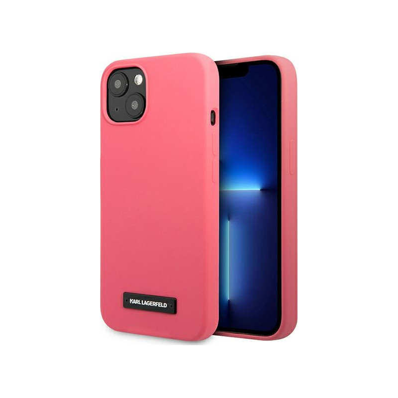 Etui Karl Lagerfeld KLHCP13SSLMP1PI Apple iPhone 13 mini hardcase fuksja/fuchsia Silicone Plaque