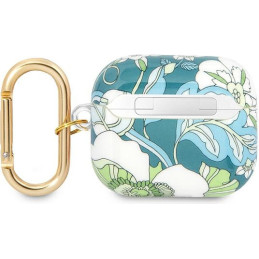 Etui Guess GUA3HHFLN Apple AirPods 3 zielony/green Flower Strap Collection