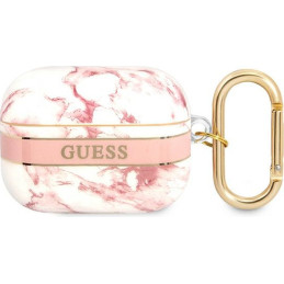 Etui Guess GUAPHCHMAP Apple AirPods Pro różowy/pink Marble Strap Collection