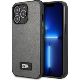 Etui Karl Lagerfeld KLHCP13XSFMP2DG Apple iPhone 13 Pro Max hardcase srebrny/silver Saffiano Plaque