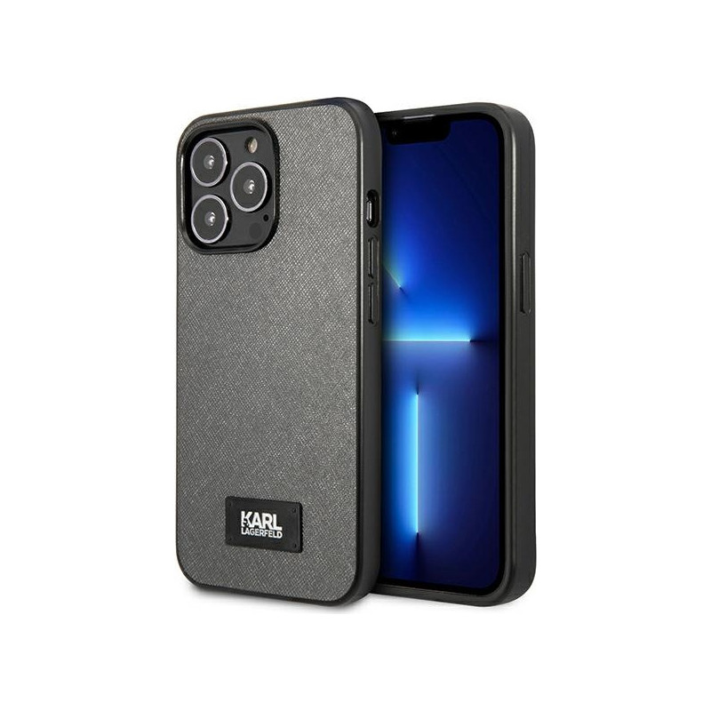 Etui Karl Lagerfeld KLHCP13XSFMP2DG Apple iPhone 13 Pro Max hardcase srebrny/silver Saffiano Plaque