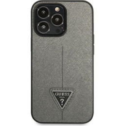 Etui Guess GUHCP13XPSATLG Apple iPhone 13 Pro Max srebrny/silver hardcase Saffiano Triangle Logo