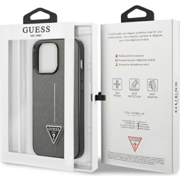 Etui Guess GUHCP13XPSATLG Apple iPhone 13 Pro Max srebrny/silver hardcase Saffiano Triangle Logo