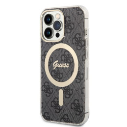 Zestaw Guess etui + ładowarka bezprzewodowa GUBPP13XH4EACSK Apple iPhone 13 Pro Max czarny/black hard case 4G Print MagSafe