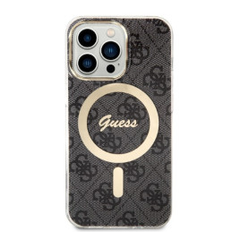 Zestaw Guess etui + ładowarka bezprzewodowa GUBPP13XH4EACSK Apple iPhone 13 Pro Max czarny/black hard case 4G Print MagSafe