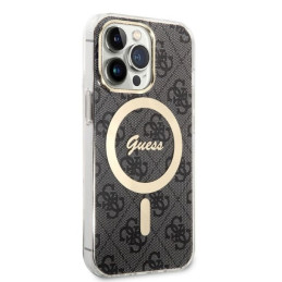 Zestaw Guess etui + ładowarka bezprzewodowa GUBPP13XH4EACSK Apple iPhone 13 Pro Max czarny/black hard case 4G Print MagSafe