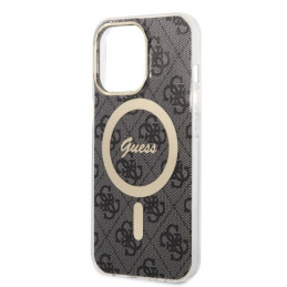 Zestaw Guess etui + ładowarka bezprzewodowa GUBPP13XH4EACSK Apple iPhone 13 Pro Max czarny/black hard case 4G Print MagSafe