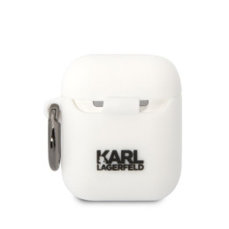 Etui Karl Lagerfeld KLA2RUNCHH Apple AirPods 2/1 cover biały/white Silicone Choupette Head 3D