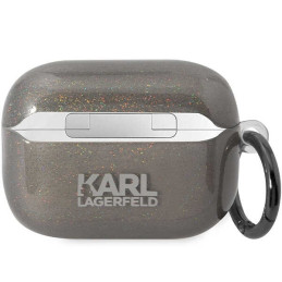 Etui Karl Lagerfeld KLAP2HNKCTGK Apple AirPods Pro 2 czarny/black Gliter Karl&Choupette
