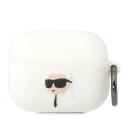 Etui Karl Lagerfeld KLAPRUNIKH Apple AirPods Pro biały/white Silicone Karl Head 3D